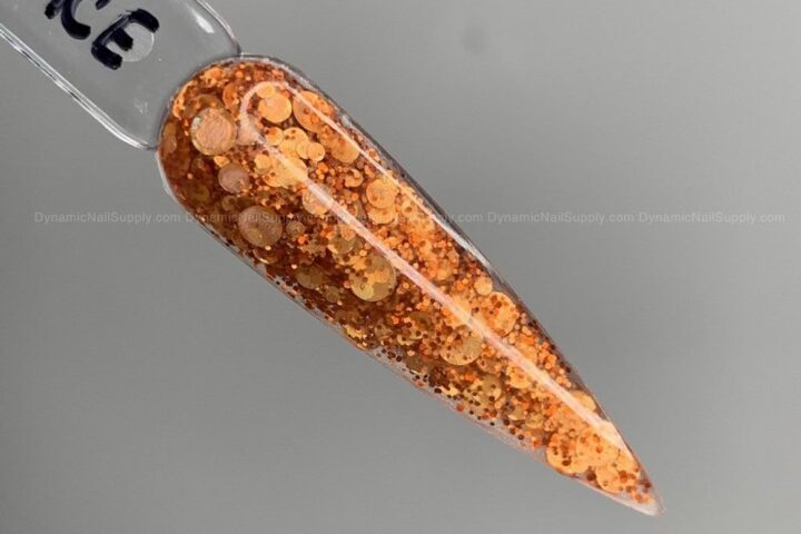 Pumpkin Spice Acrylic Powder – Fall Glitter Nail Ideas