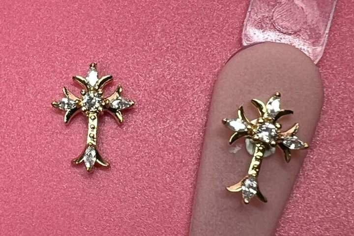 Rhinestone Cross Nail Charms for Trendy Seasonal Looks