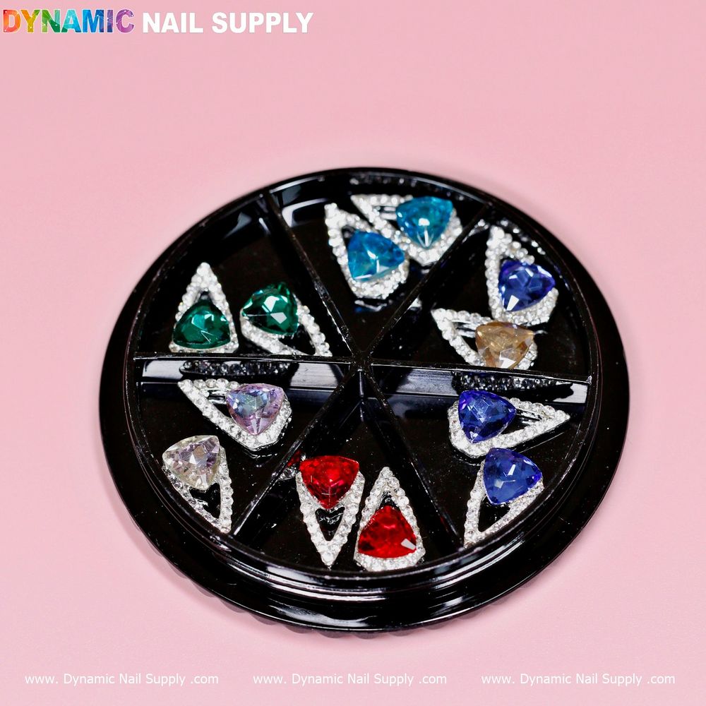 red and silver water drop nail charms - 3